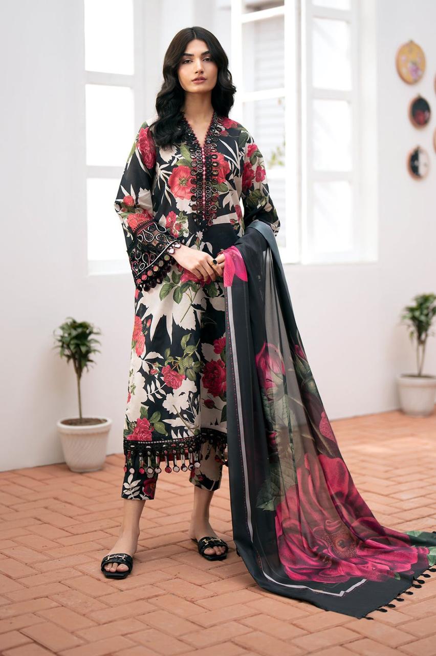 Women's Unstitched Lawn 3Pc Suit